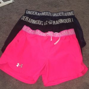 Pink, black, navy shorts